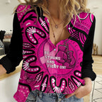 Personalised Australia Breast Cancer Women Casual Shirt Pink Boxing Ribbon Be Strong And Fight On