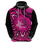 Personalised Australia Breast Cancer Zip Hoodie Pink Boxing Ribbon Be Strong And Fight On