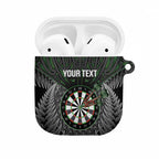 Personalised New Zealand Darts AirPods Case Dartboard Maori Fern Puhoro Art - Aussie Hoodie
