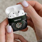 Personalised New Zealand Darts AirPods Case Dartboard Maori Fern Puhoro Art - Aussie Hoodie