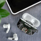 Personalised New Zealand Darts AirPods Case Dartboard Maori Fern Puhoro Art - Aussie Hoodie