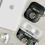 Personalised New Zealand Darts AirPods Case Dartboard Maori Fern Puhoro Art - Aussie Hoodie