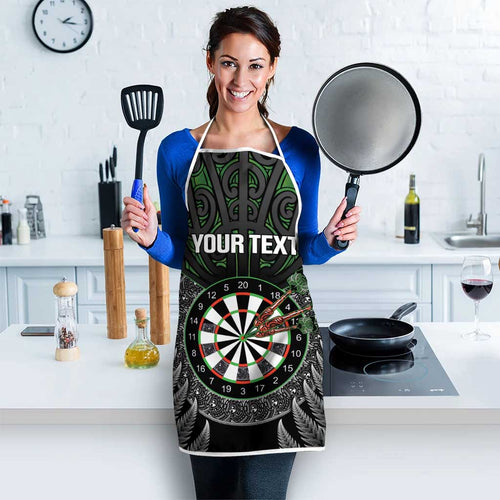 Personalised New Zealand Darts Apron Dartboard Maori Fern Puhoro Art - Aussie Hoodie