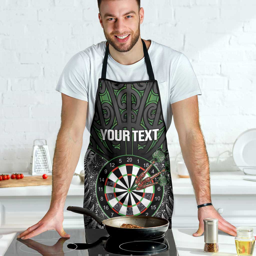 Personalised New Zealand Darts Apron Dartboard Maori Fern Puhoro Art - Aussie Hoodie