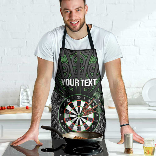 Personalised New Zealand Darts Apron Dartboard Maori Fern Puhoro Art - Aussie Hoodie