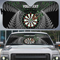 Personalised New Zealand Darts Auto Sun Shade Dartboard Maori Fern Puhoro Art - Aussie Hoodie