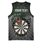 Personalised New Zealand Darts Basketball Jersey Dartboard Maori Fern Puhoro Art - Aussie Hoodie