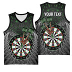Personalised New Zealand Darts Basketball Jersey Dartboard Maori Fern Puhoro Art - Aussie Hoodie