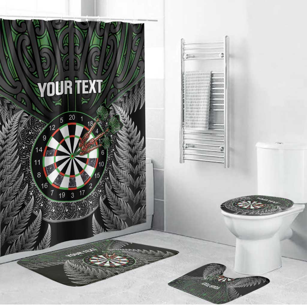 Personalised New Zealand Darts Bathroom Set Dartboard Maori Fern Puhoro Art - Aussie Hoodie