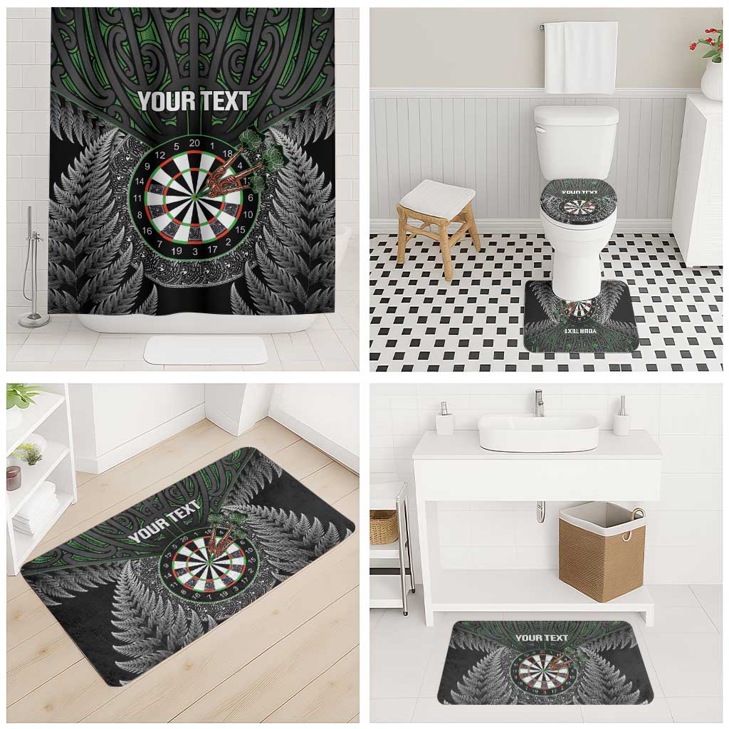 Personalised New Zealand Darts Bathroom Set Dartboard Maori Fern Puhoro Art - Aussie Hoodie