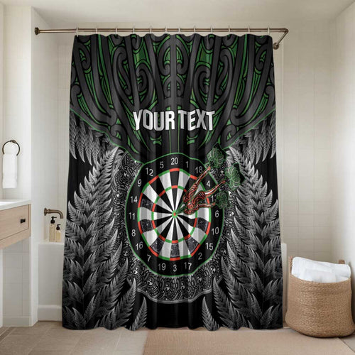 Personalised New Zealand Darts Bathroom Set Dartboard Maori Fern Puhoro Art - Aussie Hoodie