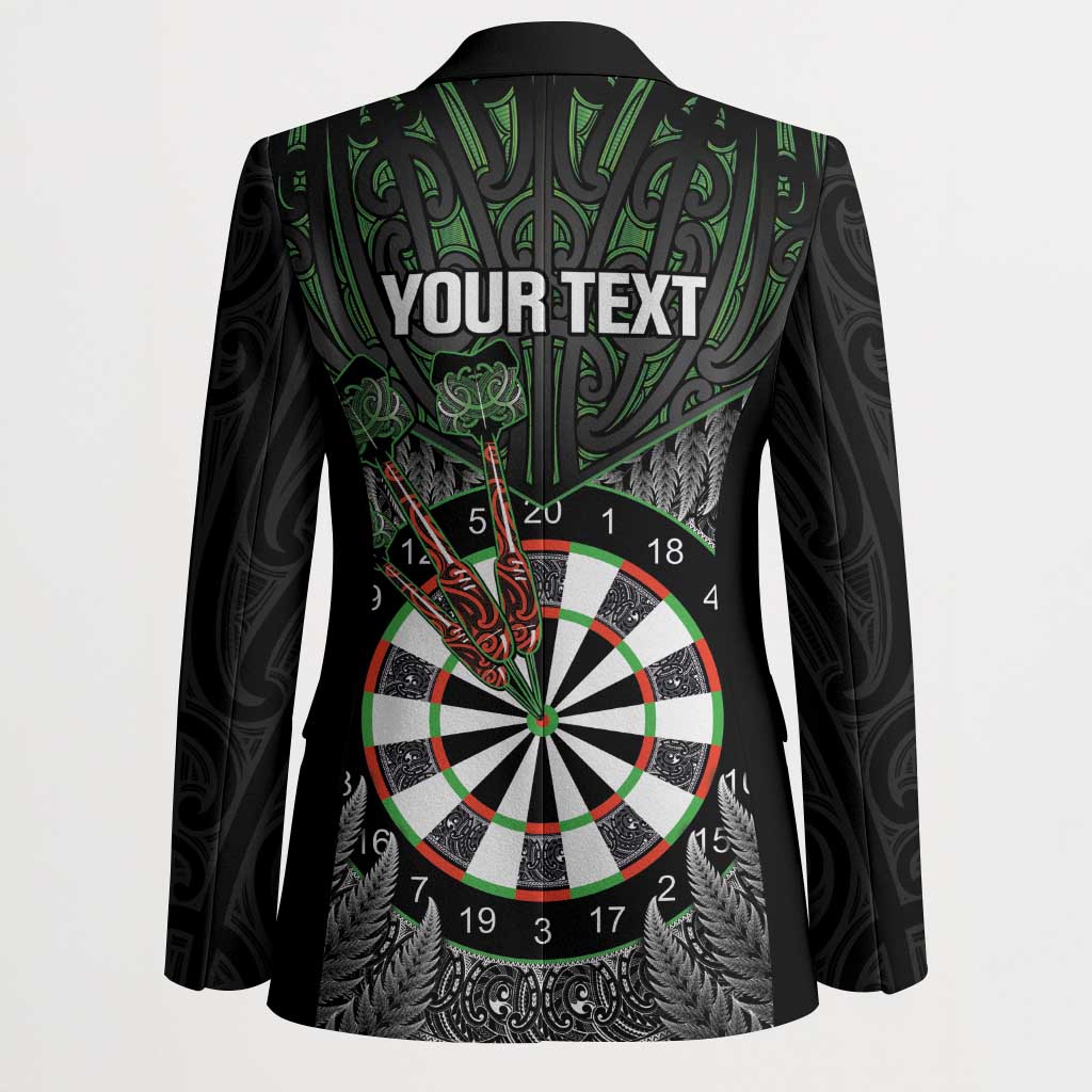 Personalised New Zealand Darts Blazer Dartboard Maori Fern Puhoro Art - Aussie Hoodie