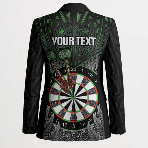 Personalised New Zealand Darts Blazer Dartboard Maori Fern Puhoro Art - Aussie Hoodie
