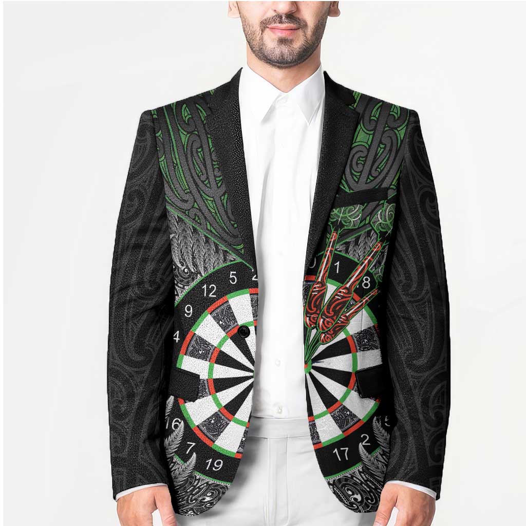 Personalised New Zealand Darts Blazer Dartboard Maori Fern Puhoro Art - Aussie Hoodie