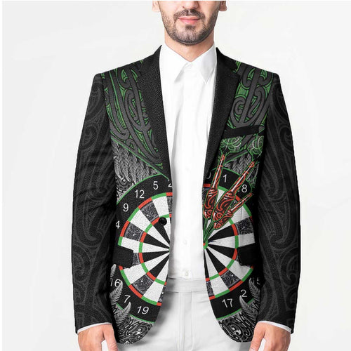 Personalised New Zealand Darts Blazer Dartboard Maori Fern Puhoro Art - Aussie Hoodie
