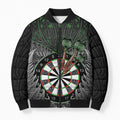 Personalised New Zealand Darts Bomber Puffer Jacket Dartboard Maori Fern Puhoro Art - Aussie Hoodie