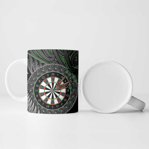 Personalised New Zealand Darts Ceramic Mug Dartboard Maori Fern Puhoro Art - Aussie Hoodie