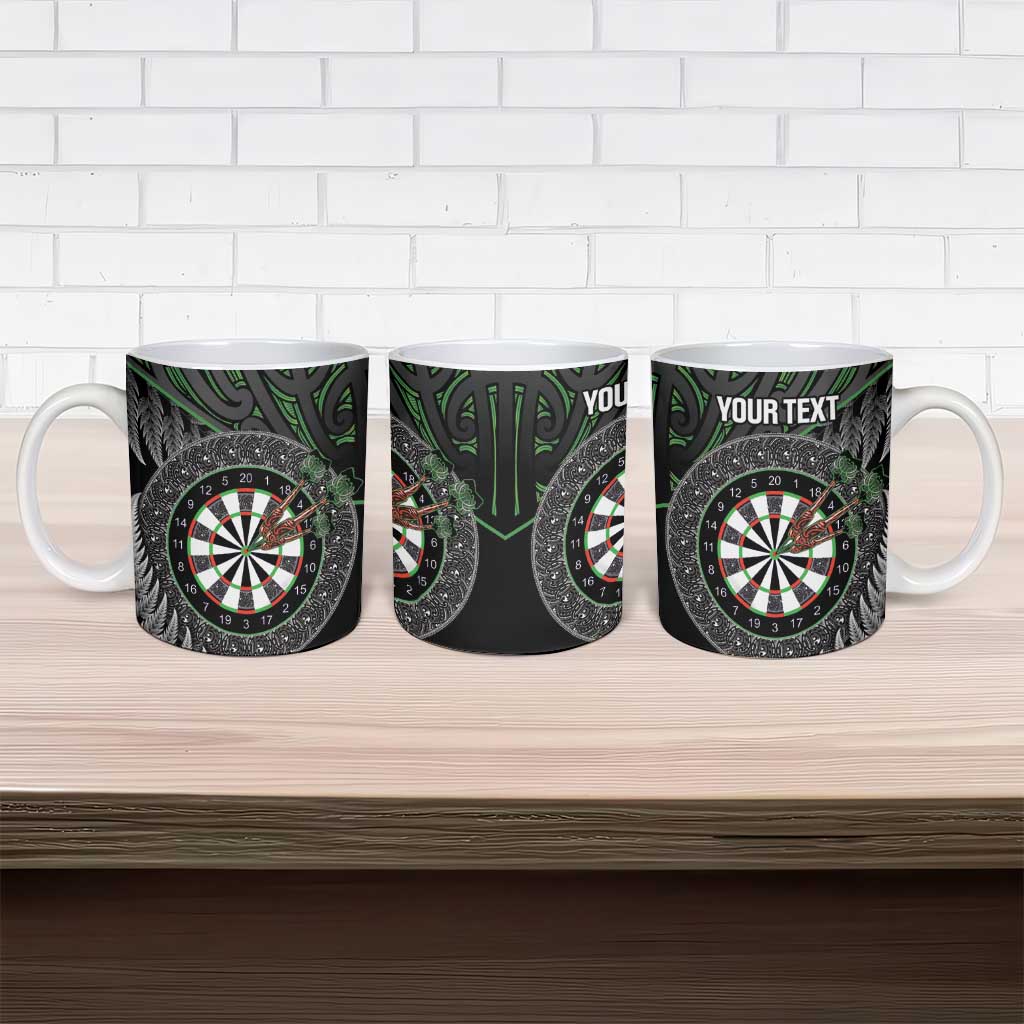 Personalised New Zealand Darts Ceramic Mug Dartboard Maori Fern Puhoro Art - Aussie Hoodie