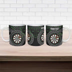 Personalised New Zealand Darts Ceramic Mug Dartboard Maori Fern Puhoro Art - Aussie Hoodie
