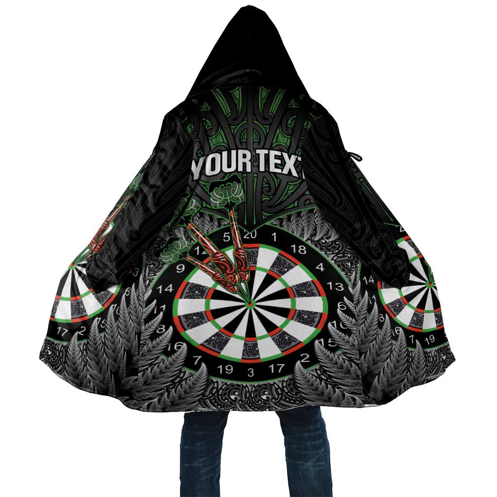 Personalised New Zealand Darts Cloak Dartboard Maori Fern Puhoro Art - Aussie Hoodie