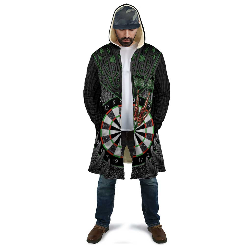 Personalised New Zealand Darts Cloak Dartboard Maori Fern Puhoro Art - Aussie Hoodie