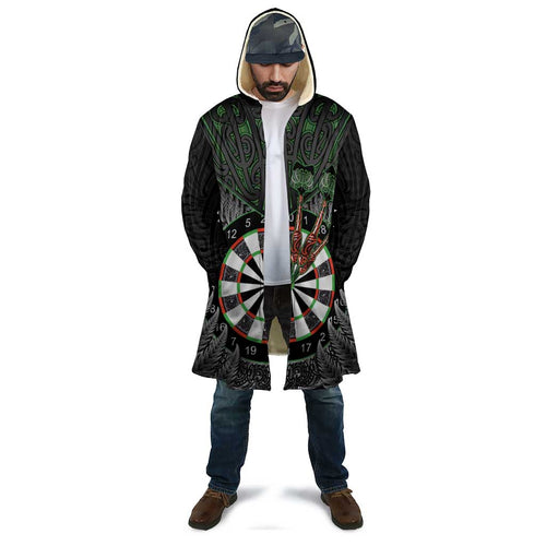 Personalised New Zealand Darts Cloak Dartboard Maori Fern Puhoro Art - Aussie Hoodie