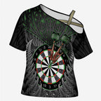 Personalised New Zealand Darts Cross Shoulder Shirt Dartboard Maori Fern Puhoro Art - Aussie Hoodie