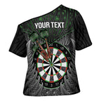 Personalised New Zealand Darts Cross Shoulder Shirt Dartboard Maori Fern Puhoro Art - Aussie Hoodie
