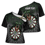 Personalised New Zealand Darts Cross Shoulder Shirt Dartboard Maori Fern Puhoro Art - Aussie Hoodie