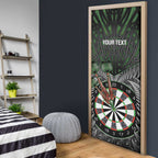 Personalised New Zealand Darts Door Cover Dartboard Maori Fern Puhoro Art - Aussie Hoodie