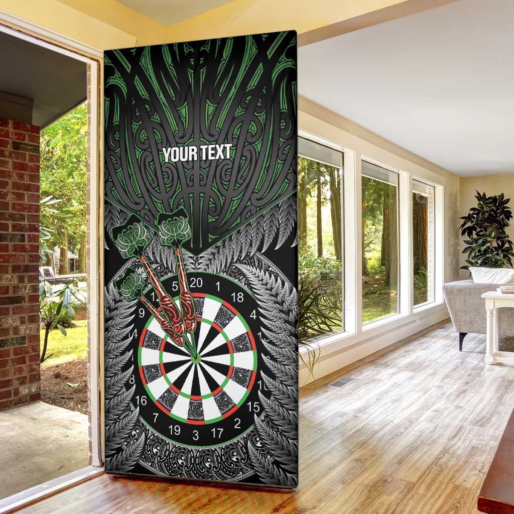 Personalised New Zealand Darts Door Cover Dartboard Maori Fern Puhoro Art - Aussie Hoodie