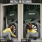 Personalised New Zealand Darts Door Cover Dartboard Maori Fern Puhoro Art - Aussie Hoodie