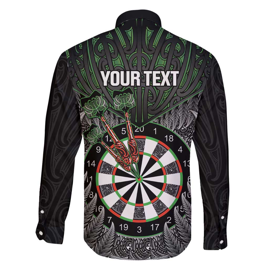 Personalised New Zealand Darts Family Matching Summer Maxi Dress and Hawaiian Shirt Dartboard Maori Fern Puhoro Art