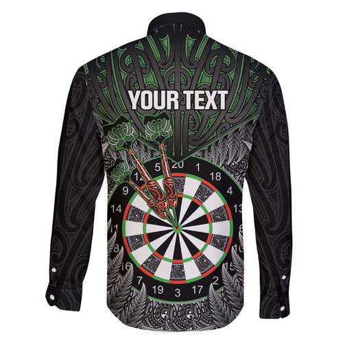 Personalised New Zealand Darts Family Matching Summer Maxi Dress and Hawaiian Shirt Dartboard Maori Fern Puhoro Art