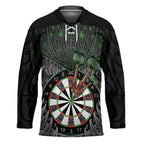 Personalised New Zealand Darts Hockey Jersey Dartboard Maori Fern Puhoro Art - Aussie Hoodie