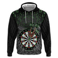 Personalised New Zealand Darts Hoodie Dartboard Maori Fern Puhoro Art
