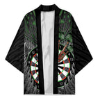Personalised New Zealand Darts Kimono Dartboard Maori Fern Puhoro Art - Aussie Hoodie