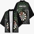 Personalised New Zealand Darts Kimono Dartboard Maori Fern Puhoro Art - Aussie Hoodie