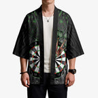 Personalised New Zealand Darts Kimono Dartboard Maori Fern Puhoro Art - Aussie Hoodie