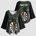 Personalised New Zealand Darts Kimono Sleeve Blouse Dartboard Maori Fern Puhoro Art - Aussie Hoodie