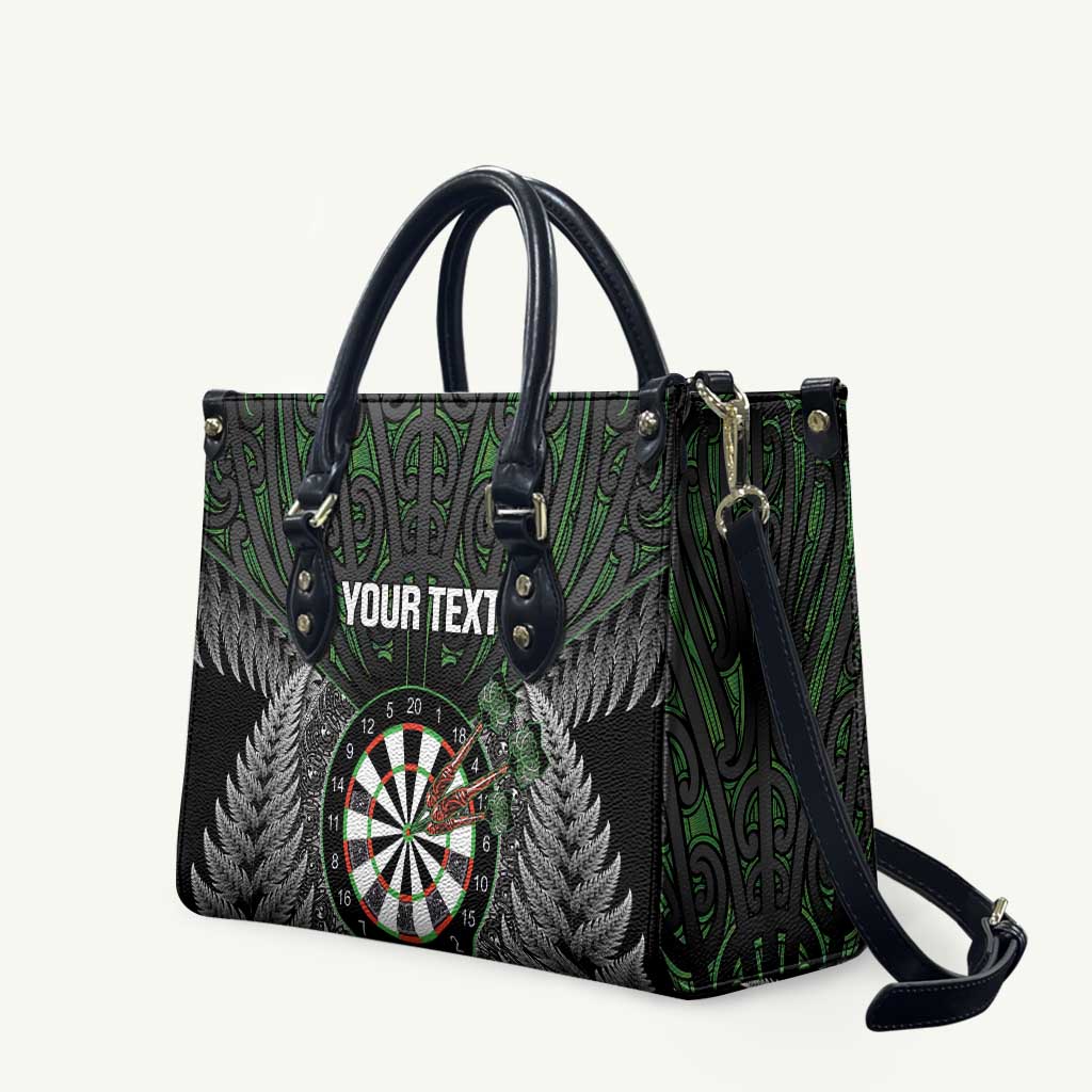 Personalised New Zealand Darts Leather Bag Dartboard Maori Fern Puhoro Art - Aussie Hoodie