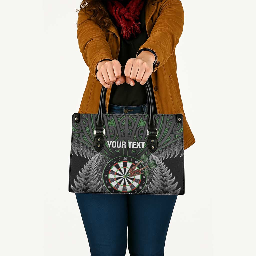 Personalised New Zealand Darts Leather Bag Dartboard Maori Fern Puhoro Art - Aussie Hoodie