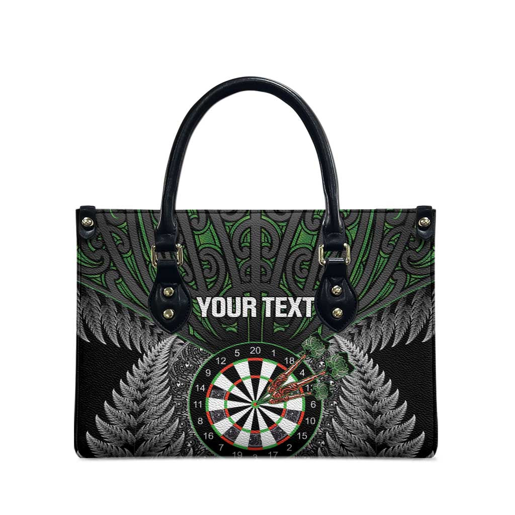 Personalised New Zealand Darts Leather Bag Dartboard Maori Fern Puhoro Art - Aussie Hoodie