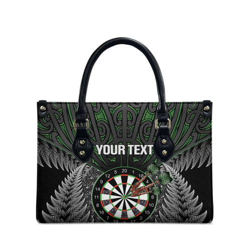 Personalised New Zealand Darts Leather Bag Dartboard Maori Fern Puhoro Art - Aussie Hoodie