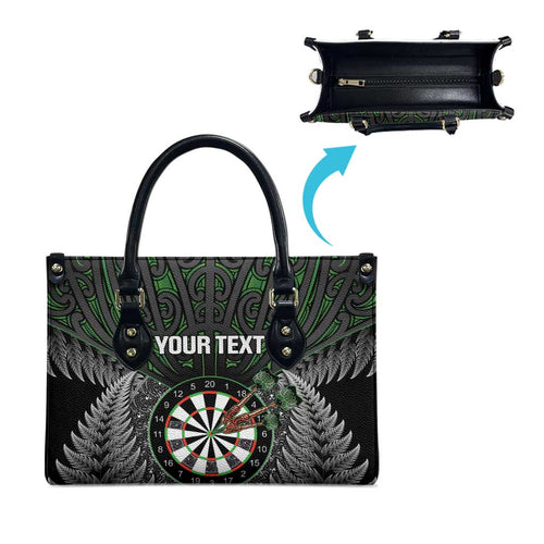 Personalised New Zealand Darts Leather Bag Dartboard Maori Fern Puhoro Art - Aussie Hoodie