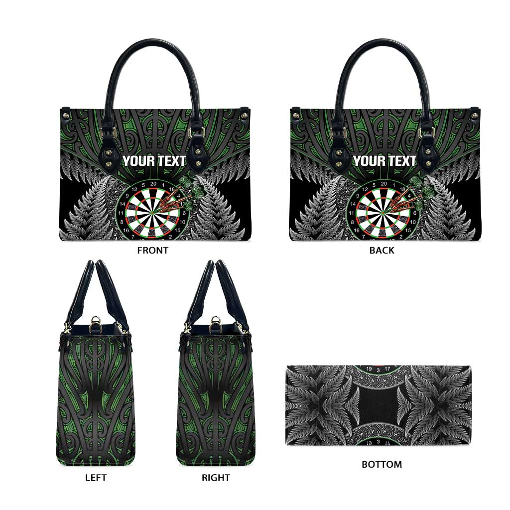 Personalised New Zealand Darts Leather Bag Dartboard Maori Fern Puhoro Art - Aussie Hoodie