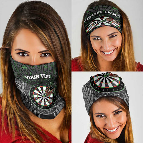 Personalised New Zealand Darts Neck Gaiter Dartboard Maori Fern Puhoro Art - Aussie Hoodie