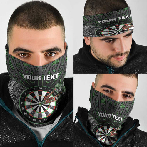 Personalised New Zealand Darts Neck Gaiter Dartboard Maori Fern Puhoro Art - Aussie Hoodie