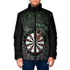 Personalised New Zealand Darts Padded Jacket Dartboard Maori Fern Puhoro Art - Aussie Hoodie