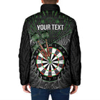 Personalised New Zealand Darts Padded Jacket Dartboard Maori Fern Puhoro Art - Aussie Hoodie